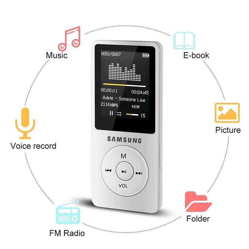 Máy Nghe Nhạc MP4 Samsung Walkman Màn Hình LCD Hỗ Trợ Thẻ Nhớ