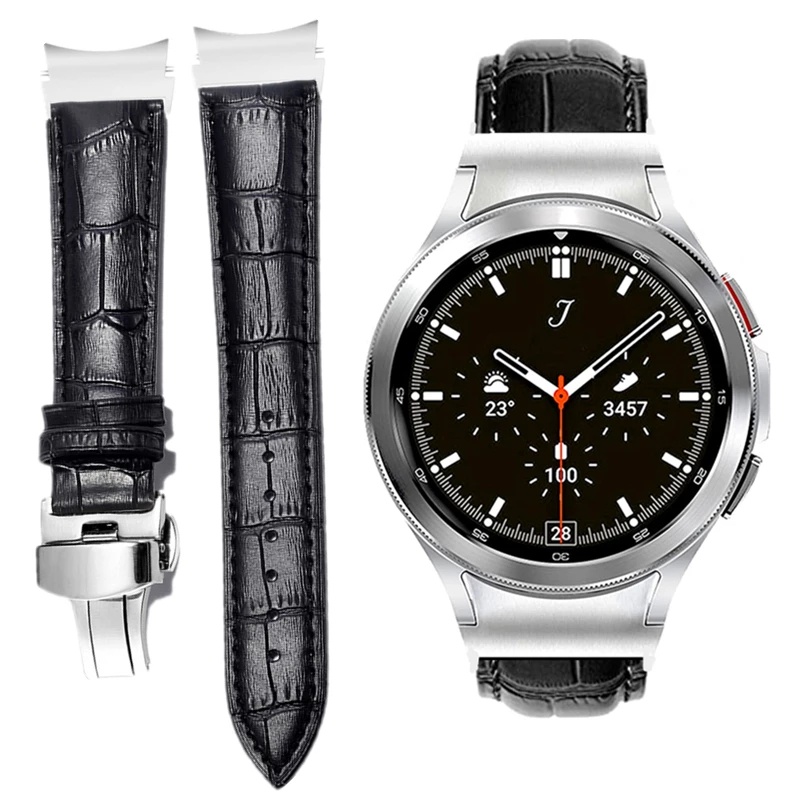 Dây Đeo Bằng Da Có Khóa Hình Bướm Cho Đồng Hồ Thông Minh Samsung Galaxy Watch 5 4 40mm 44mm 5 Pro 45mm Galaxy Watch 4 Classic 4 46mm 42mm