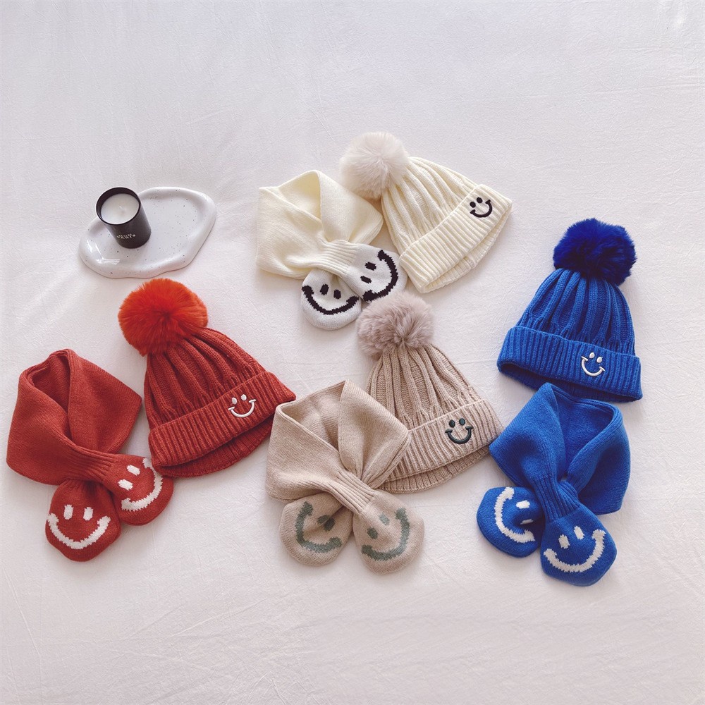 Sét mũ khăn mặt cười dành cho bé trai và bé gái S025