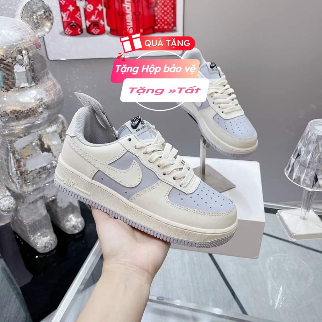 Giày AF1 xanh kem, Giày thể thao Air force 1 baby blue phối màu siêu hot trend 2022 Full box bill tặng kèm dây