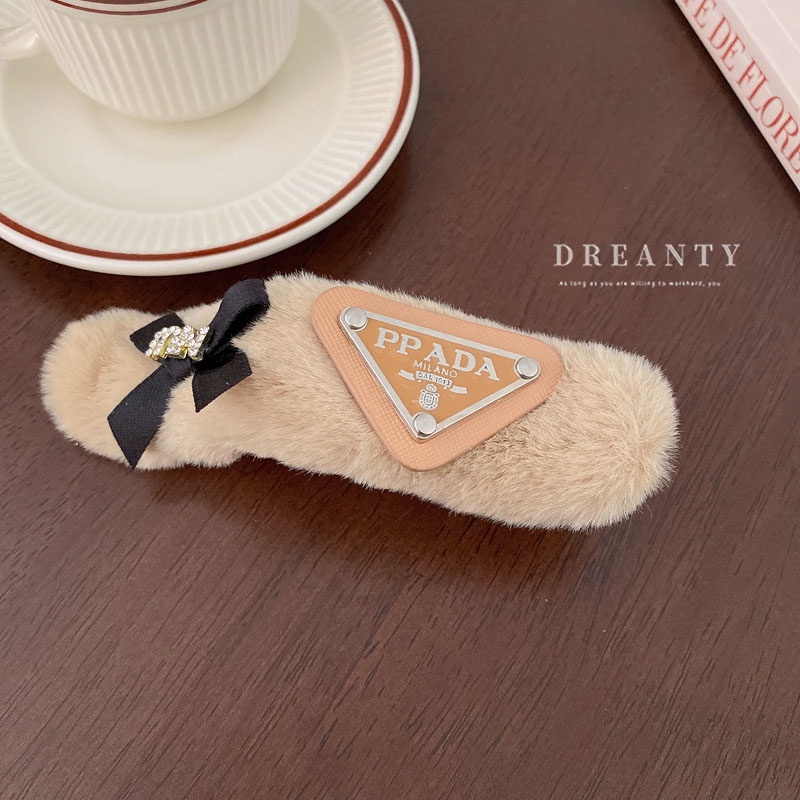 Kẹp Tóc Hình Nơ / Tam Giác Bằng Lông Nhung Thời Trang Thu Đông Cổ Điển Dành Cho Bạn Nữ