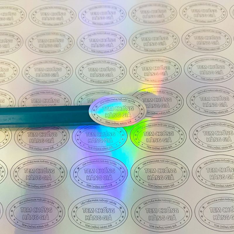 Tem decal chống giả -  Tem dán chống hàng giả 2x1cm