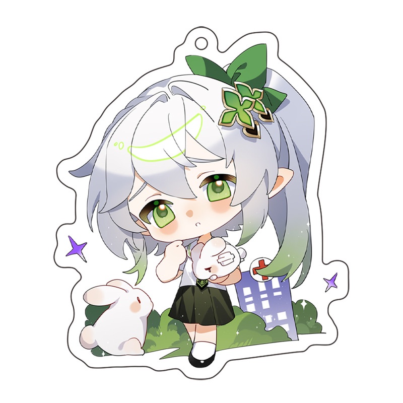 Móc Khóa Hai Mặt Bằng Acrylic Trong Suốt In Hình Anime Xiao Candace Nahida