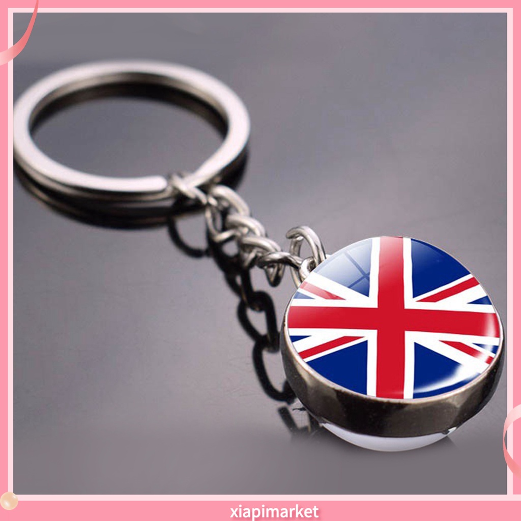 Xia| Móc Khóa Hình Lá Cờ Nước Anh/ Pháp Chống Phai Màu Tiện Dụng Cho Nam Và Nữ