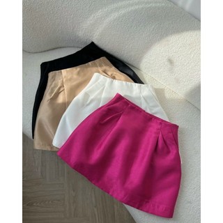 Chân váy tafta A form phồng túi chéo
