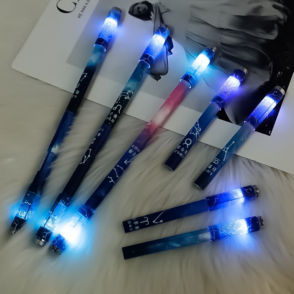 Bút Xoay Từ Tính Màu Đen Ngòi 0.5mm Có Đèn LED Phát Sáng Chống Trượt Giải Trí