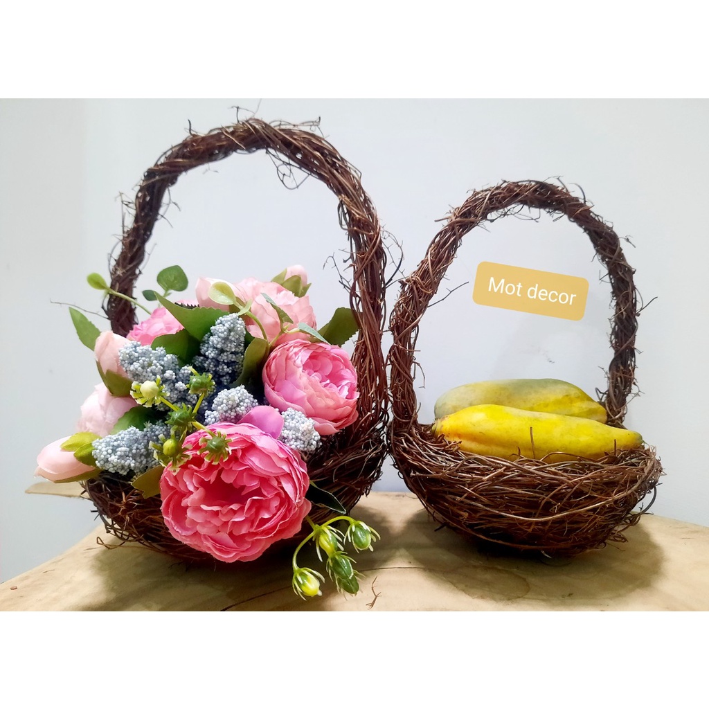 GIÁ SỈ TẬN GỐC Giỏ hoa Tổ Chim Trang Trí  cắm hoa, giỏ quà tặng trái cây, gói quà sinh nhật, lễ, tết hàng dày đẹp decor