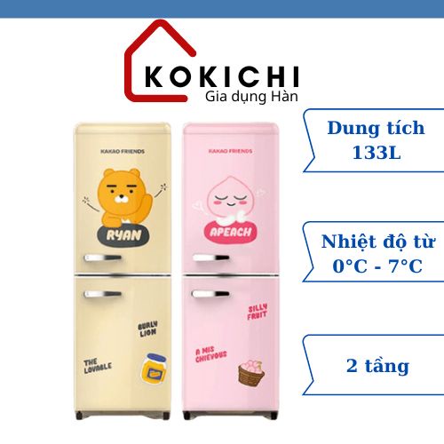 Tủ lạnh KAKAO FRIENDS dung tích 133L [nội địa Hàn]