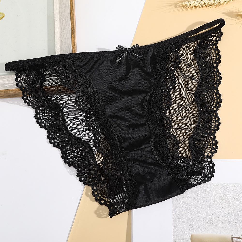 Quần lót lụa satin phối ren gợi cảm 2312