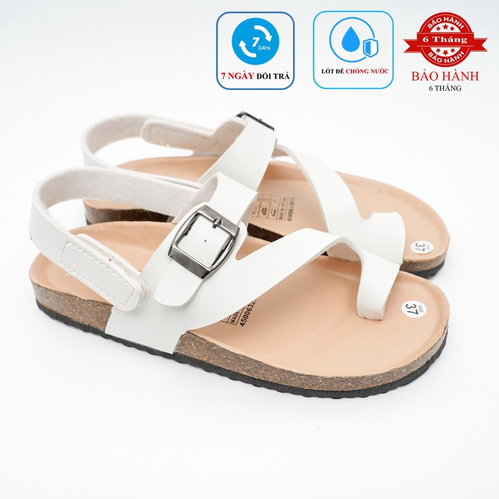 [Lót Chống Nước] PUK20 - Sandal Birken Đế Trấu BIOLINE Official Quai xỏ ngón Da PU cao cấp Unisex Nam nữ