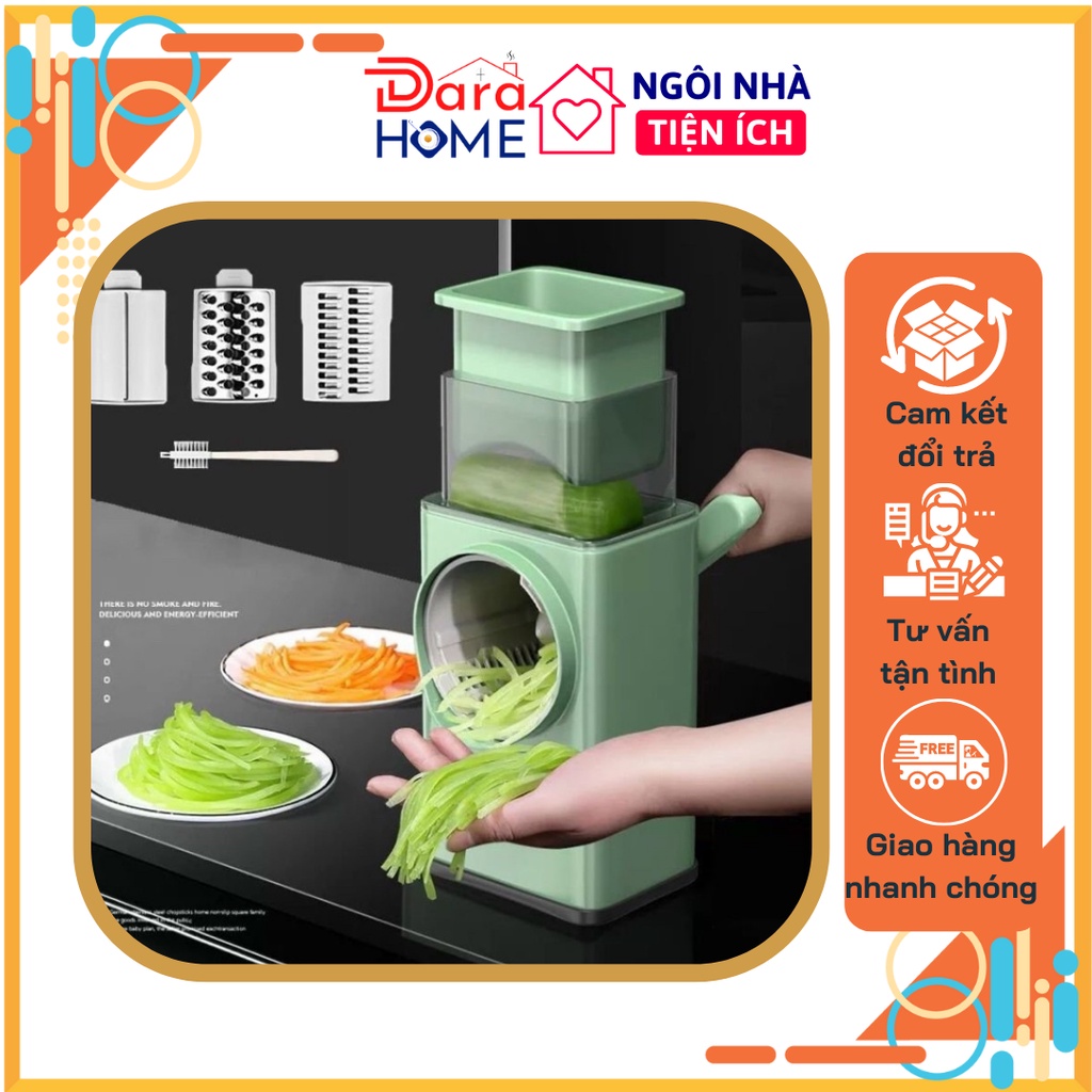 Dụng Cụ Thái Rau Củ, Nạo Rau Củ Quả Đa Năng 4 in 1 - Máy Nạo, Cắt Bào Củ Quả Đa Năng Cỡ Lớn Tiện