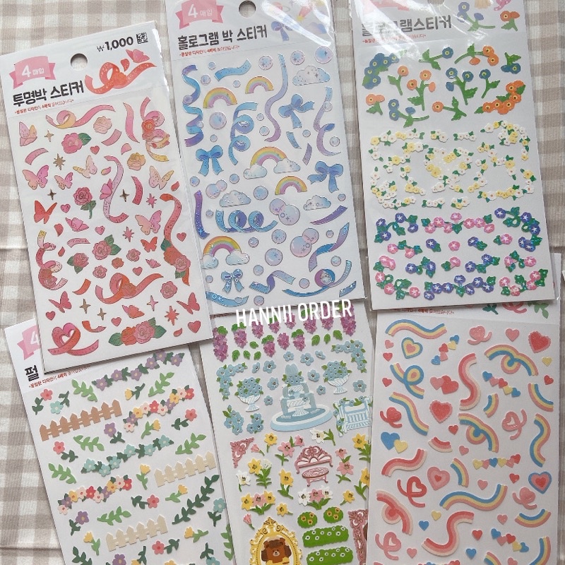 [DAISO HÀN] Sticker ribbon, hoa decor top siêu đỉnh