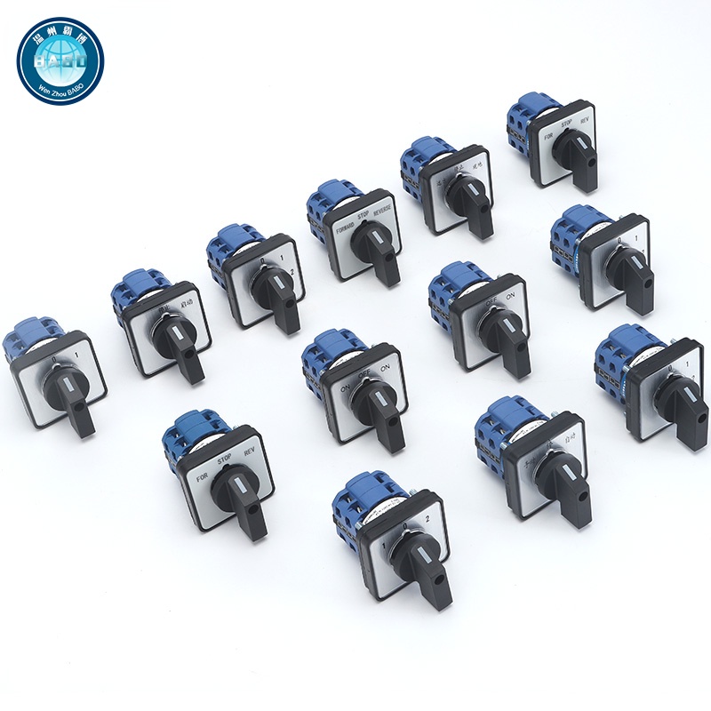 SZW26 / LW26-20 64X64 mm 48X48 mm Gắn bảng 20A 660V 2 Pha 8 Vít Núm nguồn Lựa chọn Cam Công tắc chuy