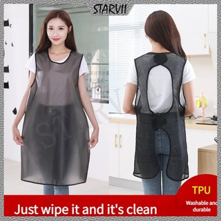 Tạp Dề Trong Suốt Chống Thấm Nước Và Dầu Tiện Dụng，tạp dề nấu ăn