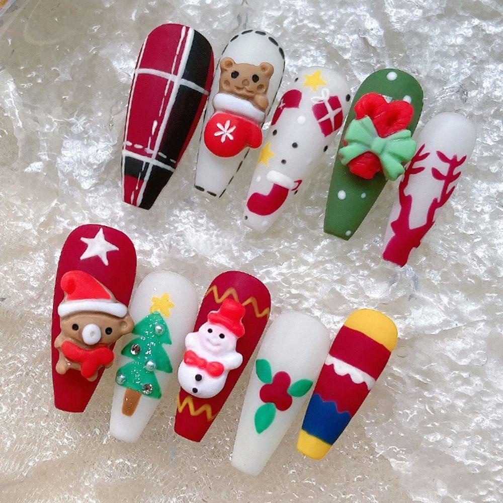 Phụ Kiện Trang Trí Móng Tay Hình Bông Tuyết Giáng Sinh Dễ Thương Charms