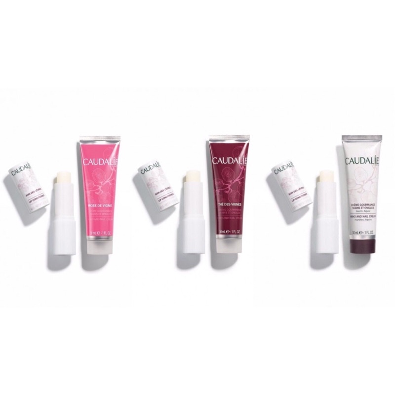 Set kem tay Caudalie + son dưỡng