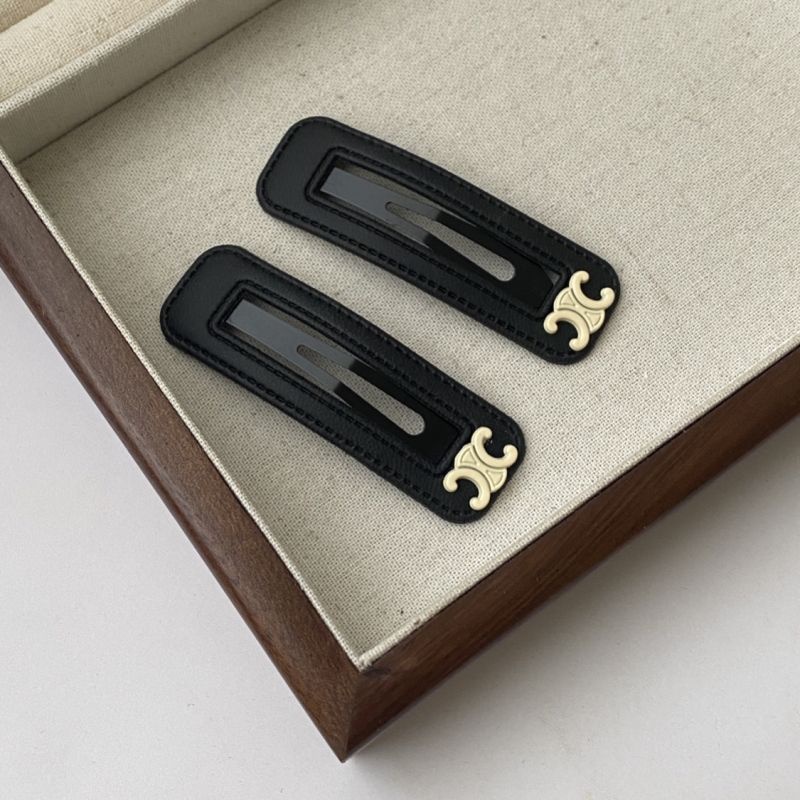 Kẹp Tóc Bằng Da Màu Trắng Đen Phong Cách Retro Thời Trang Thu Đông