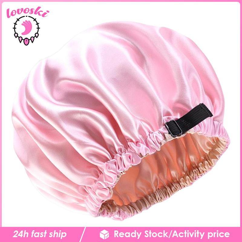 Mũ Trùm Đầu Vải satin Hai Lớp Có Thể Điều Chỉnh Dùng Khi Ngủ / Kaki