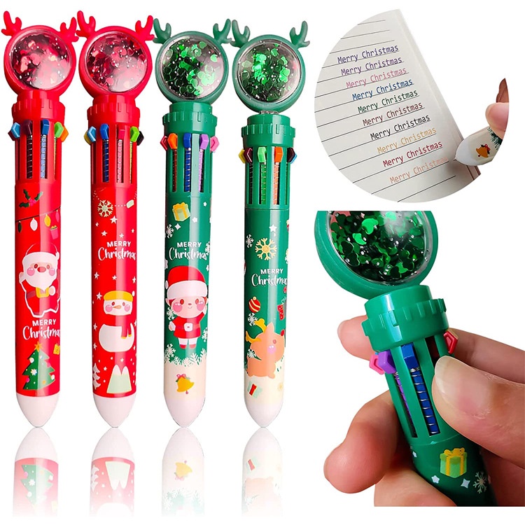 10 Colors Christmas Snowman Students Drawing Writing Pens School Stationery Pencil Office Supplies