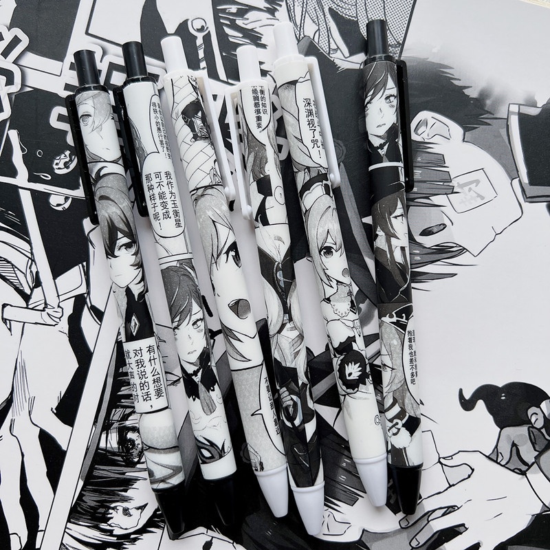 Bút Bi Viết Genshin impact - Bút Bi Học Sinh, Sinh Viên Văn Phòng Mực Đen