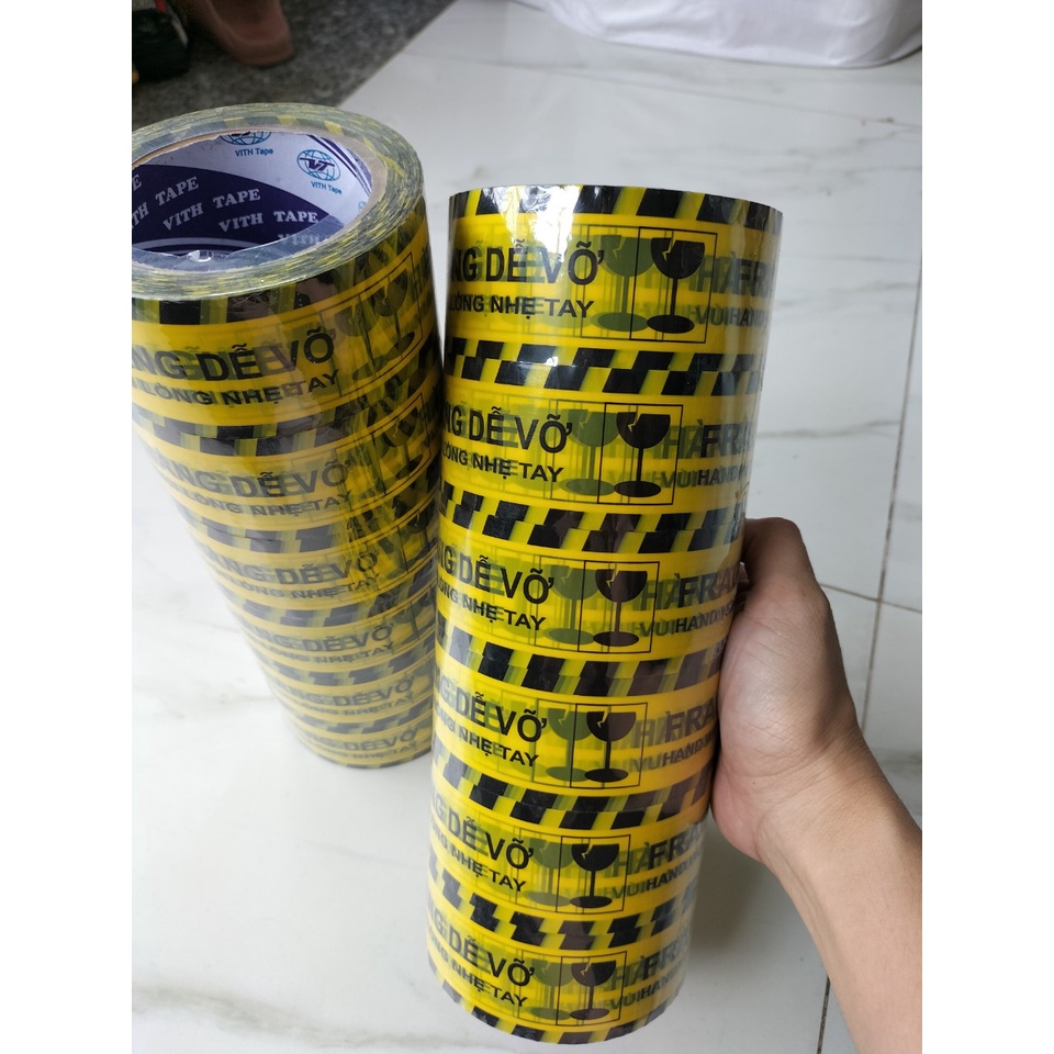 Băng keo 100Yard "HÀNG DỄ VỠ" nặng 1kg lõi giấy 3mm giá rẻ có sẵn