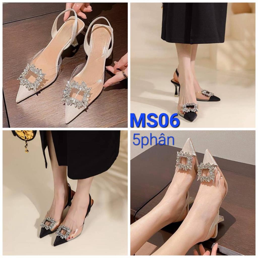 Giày Sục Bít Mũi Cao Gót Nữ 7 Phân Gót Nhọn Mẫu Mới Nhất Siêu Dễ Thương - MS 06