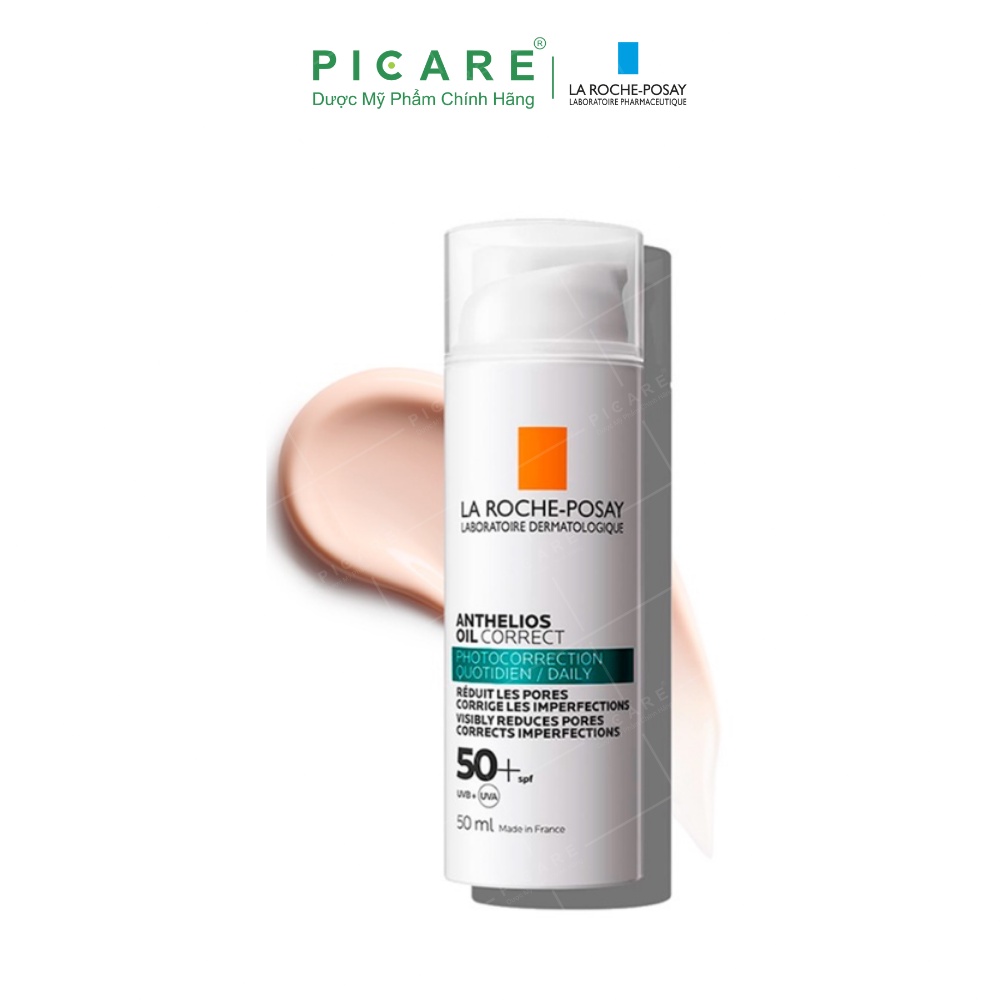 Kem chống nắng dạng gel hỗ trợ giảm mụn, kiểm soát nhờn La Roche Posay Anthelios Oil Correct Daily Gel-Cream SPF50+ 50ml
