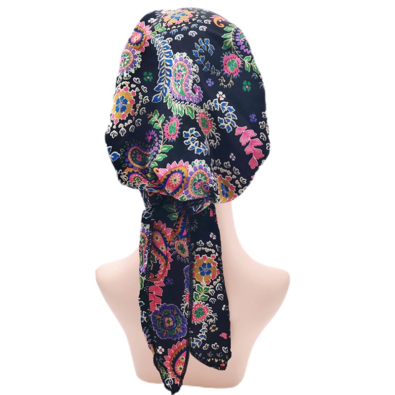 1 Khăn Trùm Đầu Turban In Họa Tiết Hoa Phong Cách Hồi Giáo Cho Nữ