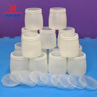 Hũ nhựa đựng sữa chua dày dặn. Cốc đựng sữa chua. Hũ đựng sữa chua, thực phẩm có kèm nắp 160ml
