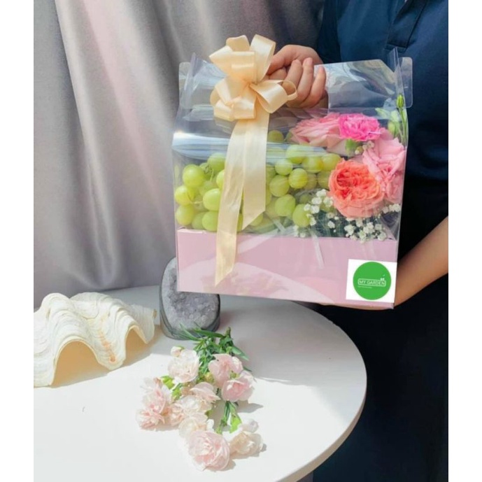 Túi Hộp Mica Vali Siêu Đẹp 2 Màu. Đựng Quà Tặng, Trái Cây Nhập Khẩu