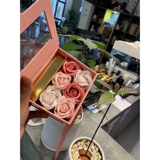 Hộp quà đựng son hoa hồng sáp