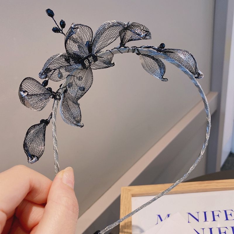 Băng Đô Vải Gạc Đính Hoa Sang Trọng Phong Cách Hàn Quốc