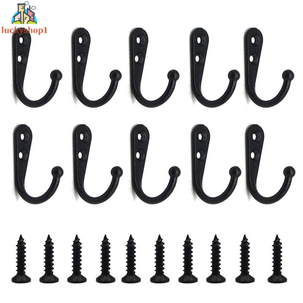 Bộ 10 hợp kim thép không gỉ treo tường móc kim loại với nắp vặn