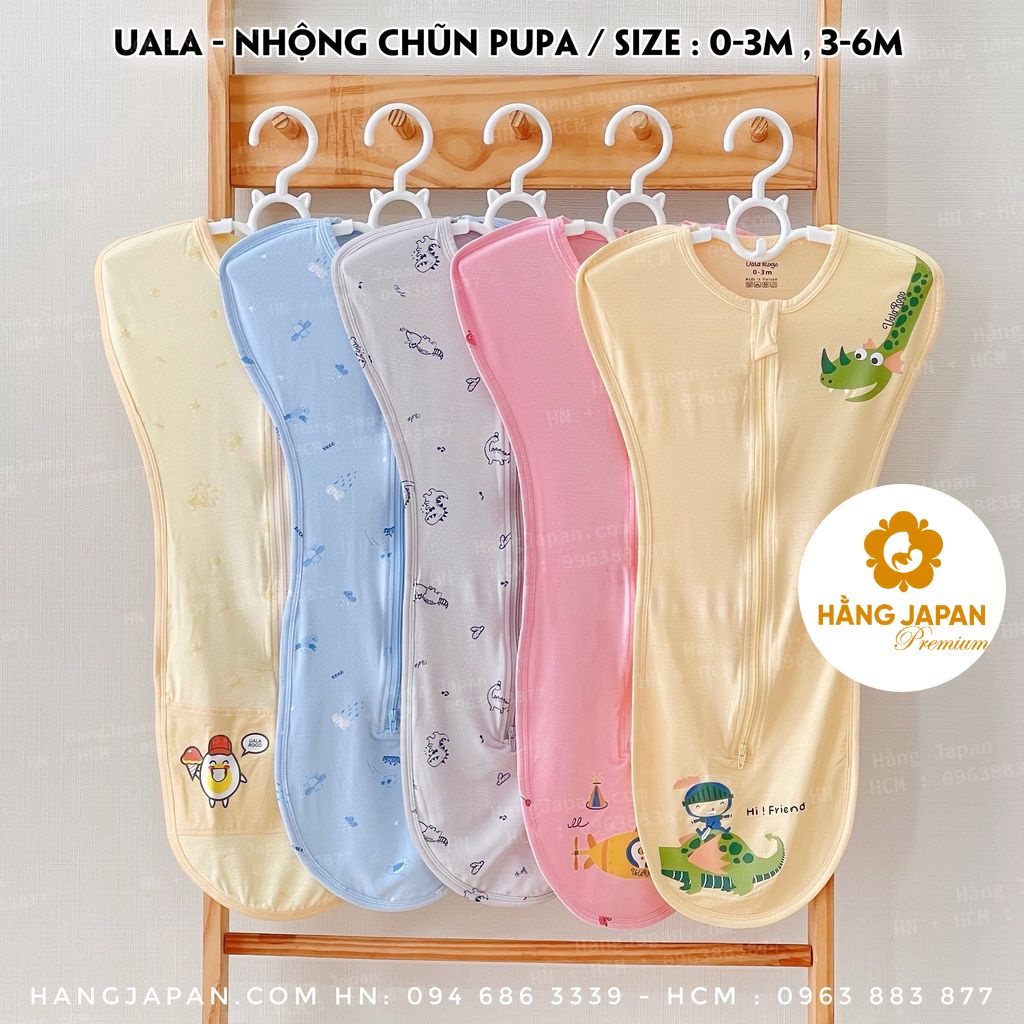 Nhộng chũn vải sợi tre UALAROGO cho bé 0-3m và 3-6m - Chính hãng