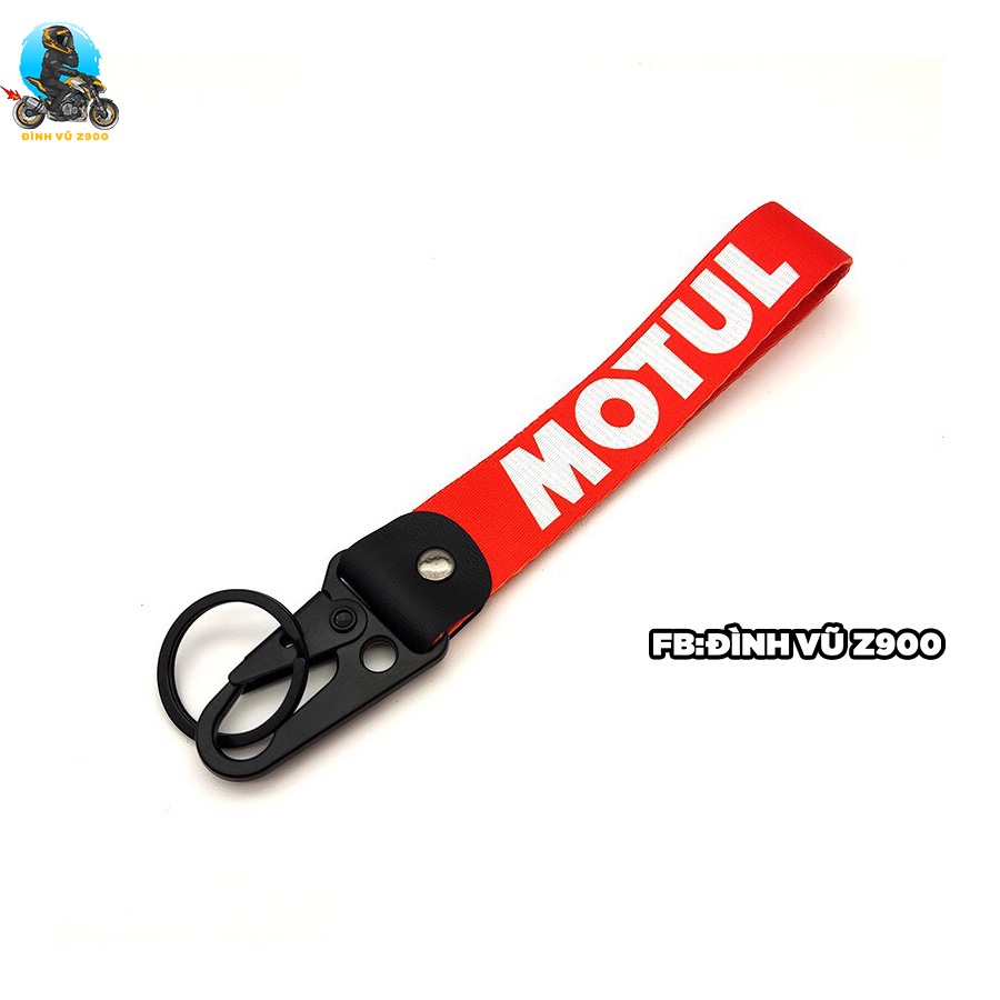 Móc khóa MOTUL, đầu bấm CHẮC CHẮN, dây vải DÀY DẶN, logo sắc nét không phai màu