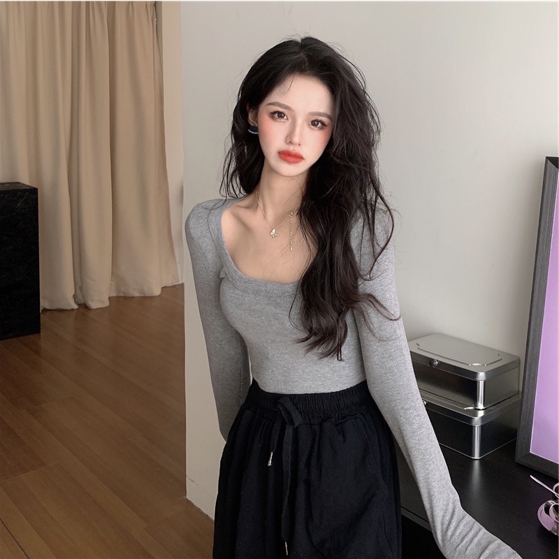 NRVP Áo Thun Nữ Dài Tay Dáng Rộng Thời Trang Hàn Quốc