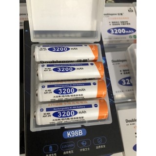 Bộ xạc pin k98b kèm 4 pin 3200