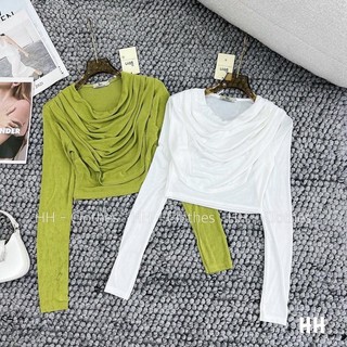 Áo Giấy Nhũ Croptop Cổ Đổ