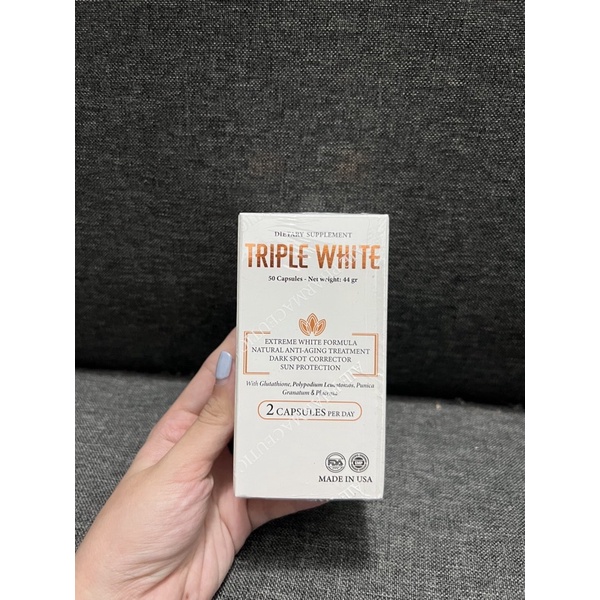 VIÊN UỐNG TRẮNG DA TRIPLE WHITE - VIÊN UỐNG GLUTATHION 1200MG ,TRẮNG DA, MỜ NÁM, GIẢM THÂM