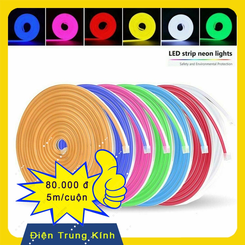Led Dây Neon 12V 5m/cuộn dùng cho trang trí quảng cáo silicon dẻo dễ uốn cong chịu nhiệt chống mưa tuổi thọ cao hàng bán