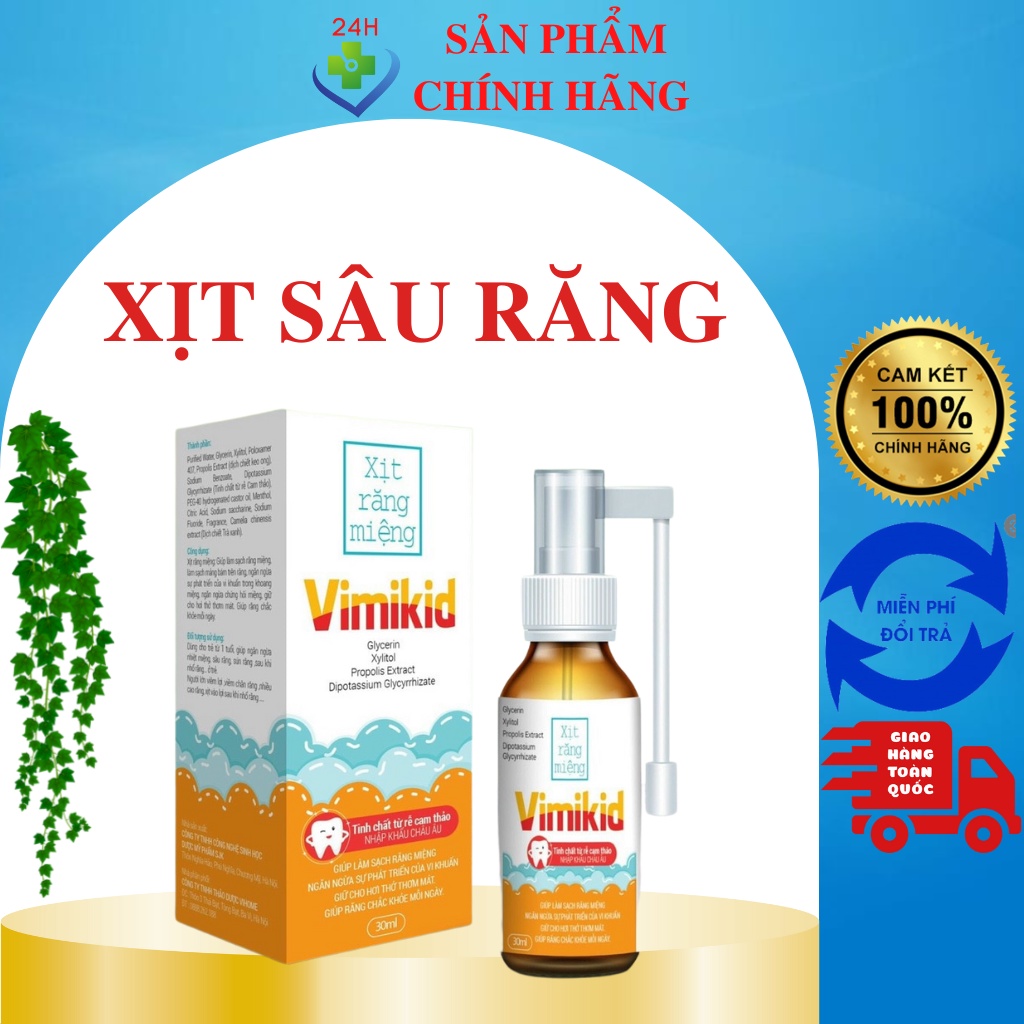 Xịt sâu răng, xịt răng miệng Vimikid giúp làm sạch răng miệng, ngăn ngừa vi khuẩn giúp răng chắc khỏe