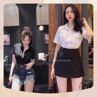 Áo Sơ Mi Nữ Ngắn Tay - Áo Sơ Mi Nữ Ngắn Tay Dáng Ôm Body ( Kèm Video )