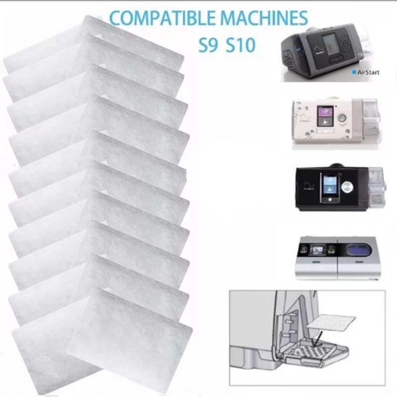 Bộ 8 tấm lọc bụi ngõ khí vào cho máy thở ResMed CPAP Airsense/AirStart APAP/AirCurve/S9/BiPAP Lumis- Set 8 pcs of Filter