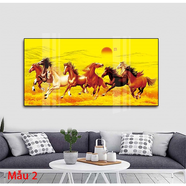 Tranh Treo Tường Dành Cho Người Tuổi Ngọ - Mã Đáo Thành Công - Tranh Treo Phòng Khách, Phòng Ngủ Laminate Tráng Gương