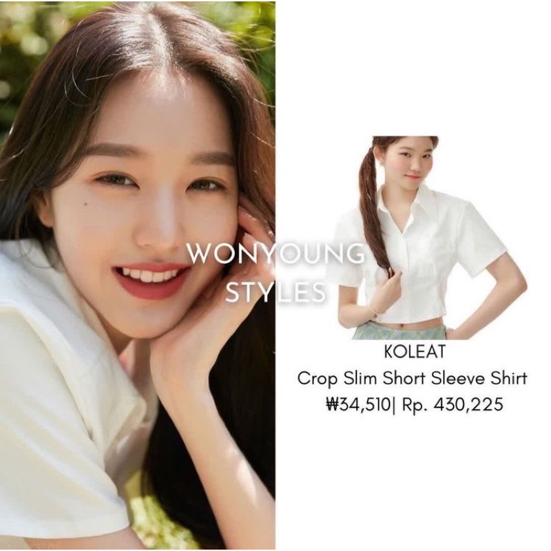 [SẴN] Áo sơmi trắng tay ngắn giống Jang Wonyoung IVE