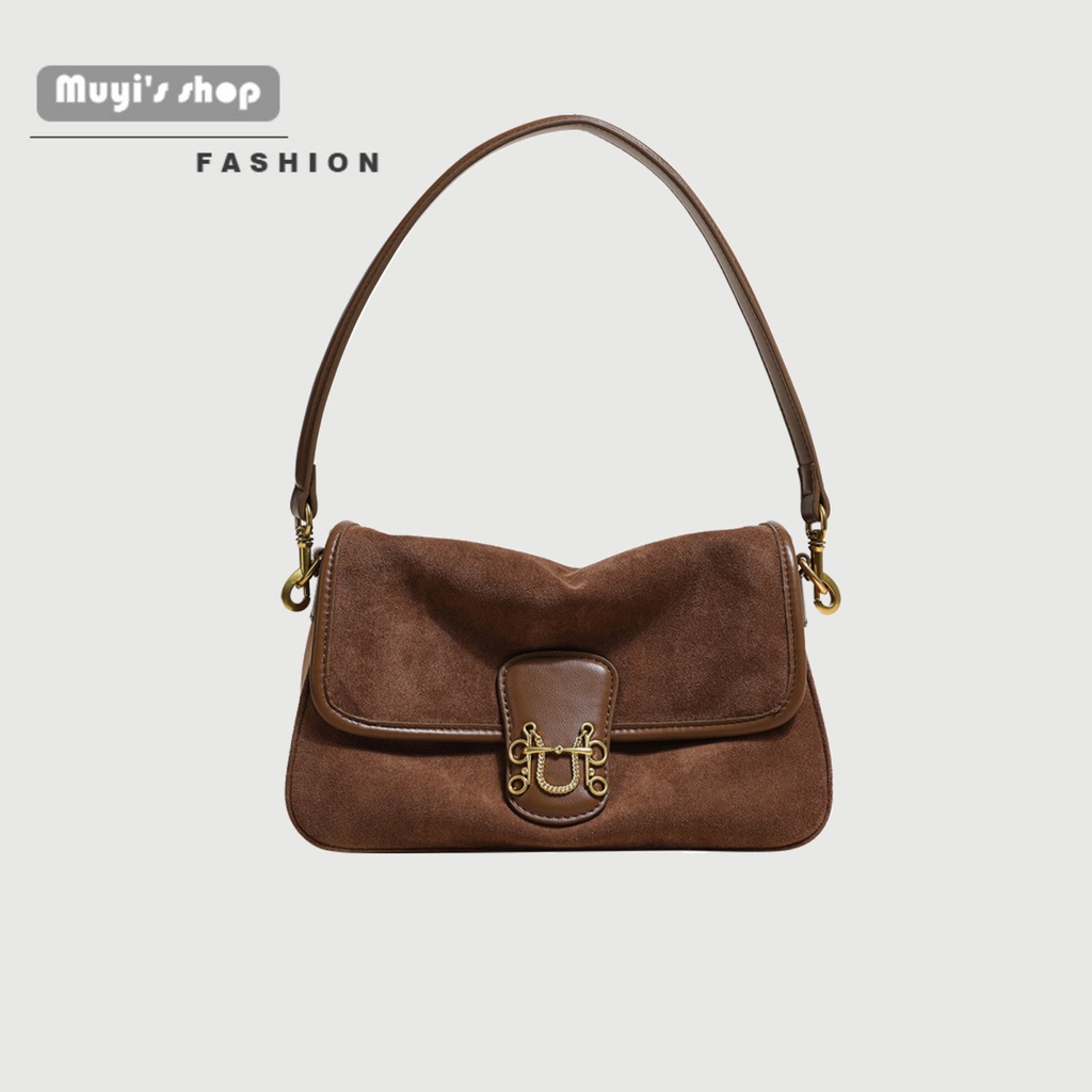 Túi Đeo Vai Da Lộn Cỡ Lớn Thiết Kế Cá Tính