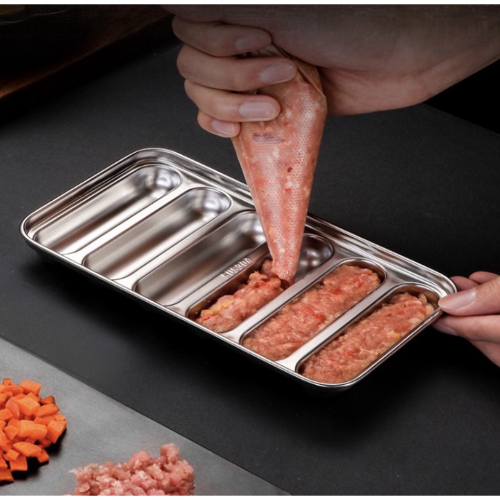 Khuôn làm xúc xích tại nhà an toàn cho bé ăn dặm bằng inox