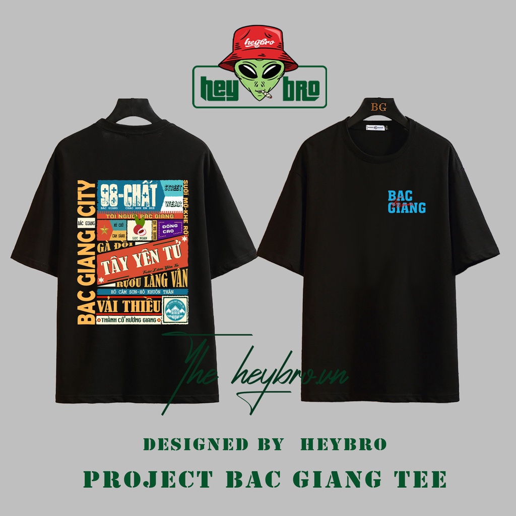 Áo thun unisex nam nữ tay lỡ form rộng Local Brand HEYBRO thế hệ genz BẮC GIANG