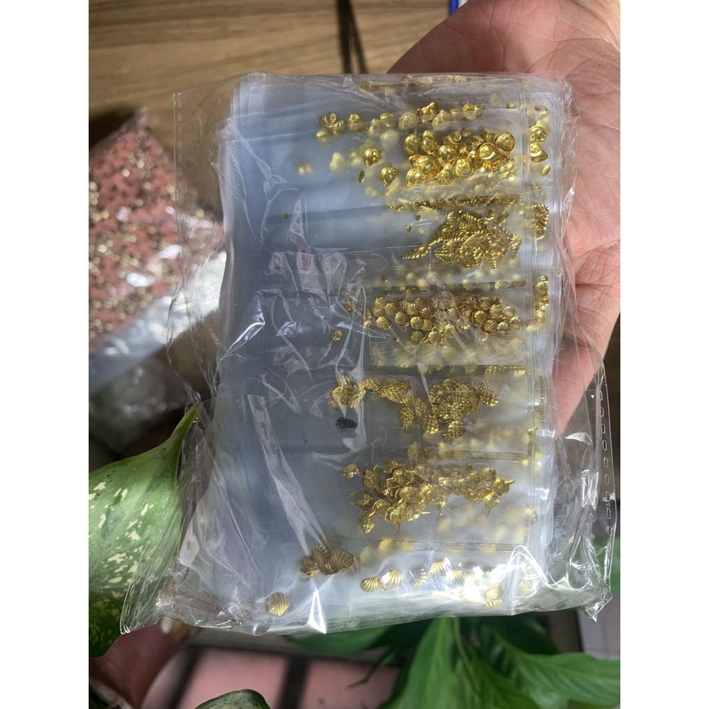 Charm kim loại mạ vàng phụ kiện trang trí nail móng