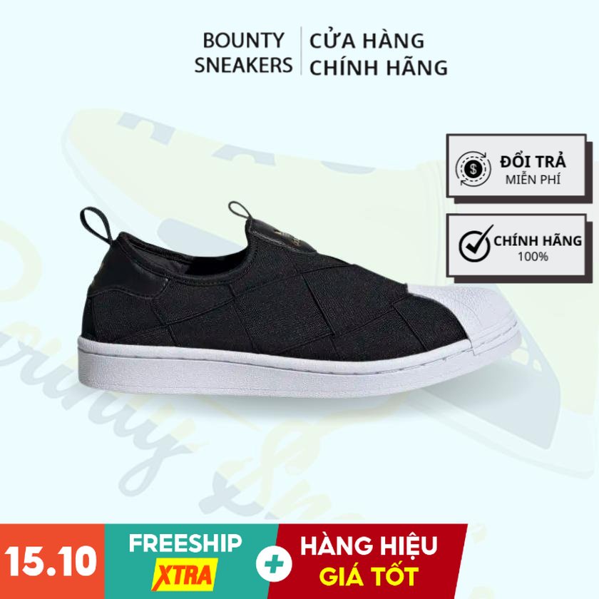 Giày  Nữ Adidas Superstar Slip-on " Core Black" Fv3187 - Hàng Chính Hãng - Bounty Sneakers